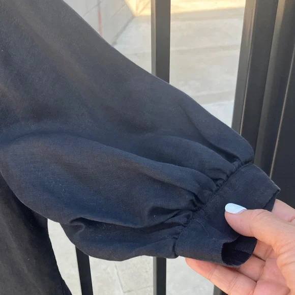 Ralph Lauren Black Linen Blouse - Picture 6 of 6